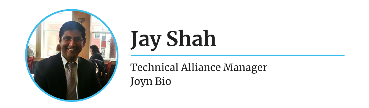 Jay Shah led the R&D partnering initiatives for Joyn Bio
